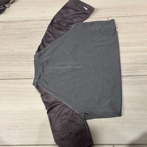 Vineyard Vines Charcoal and Dark Sleeve Top